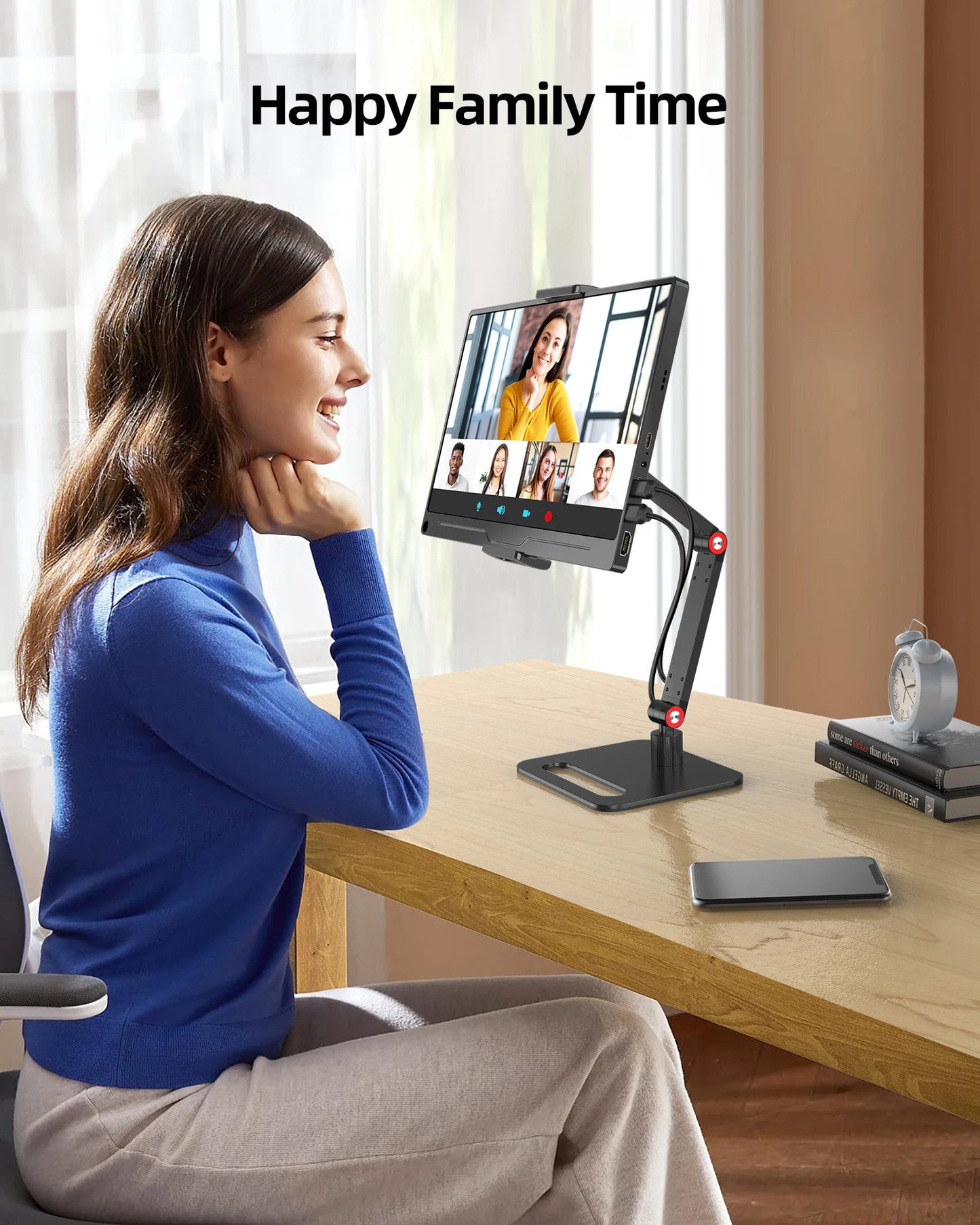 UPERFECT Portable Monitor Desk Holder Metal Stand 18 Inch Universal Expandable Display Base VESA Mount External Vertical Screen