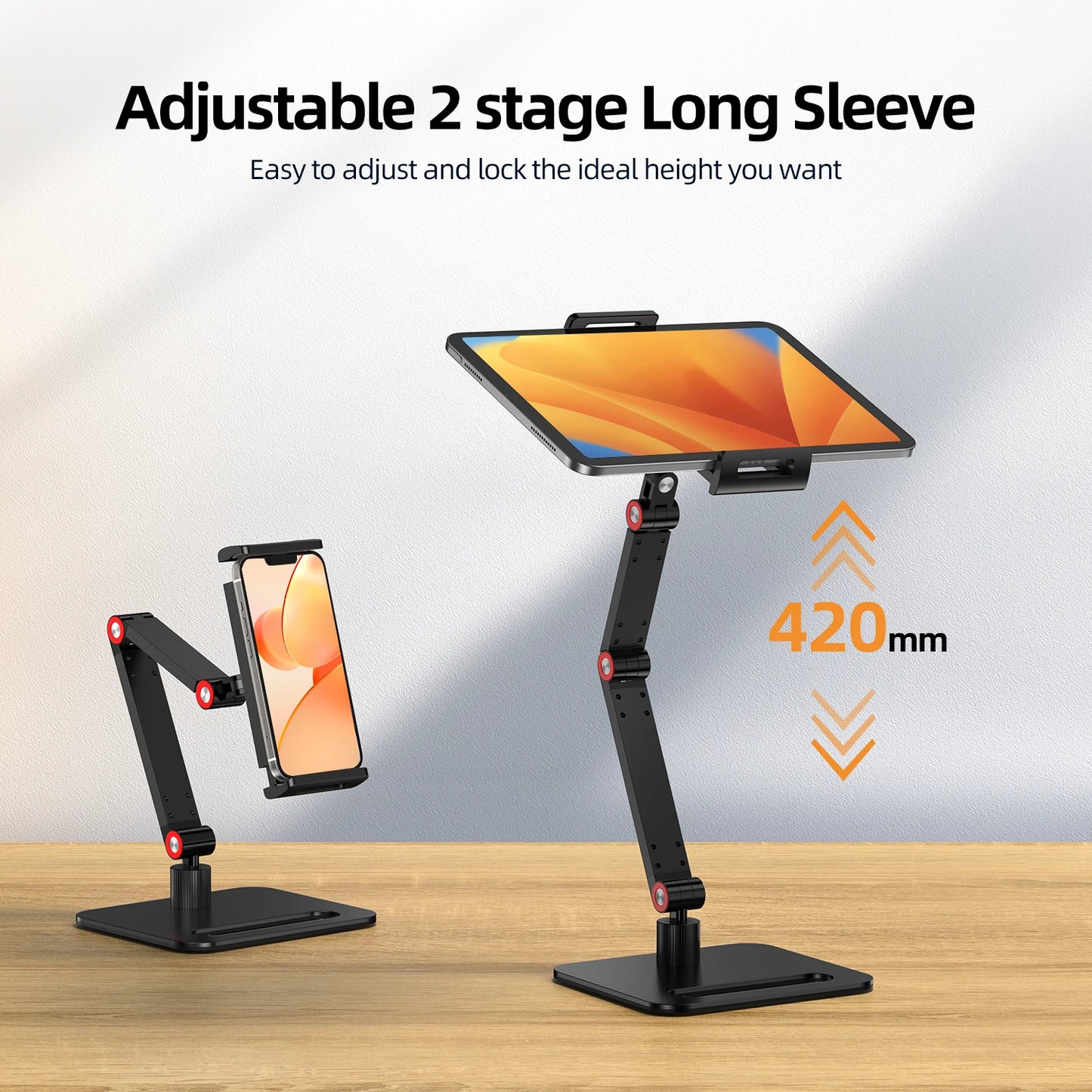 UPERFECT Portable Monitor Desk Holder Metal Stand 18 Inch Universal Expandable Display Base VESA Mount External Vertical Screen