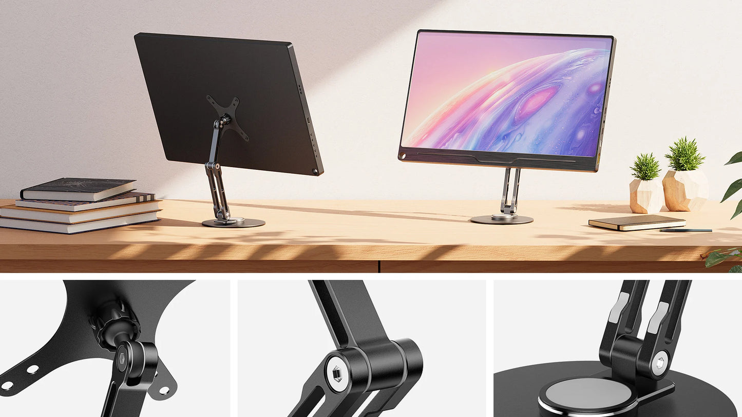 UPERFECT Single Monitor VESA Stand Fits Max 18.5 inch Computer Screen Free Standing Desk Stands Hold up to 5kg Monitor Mount