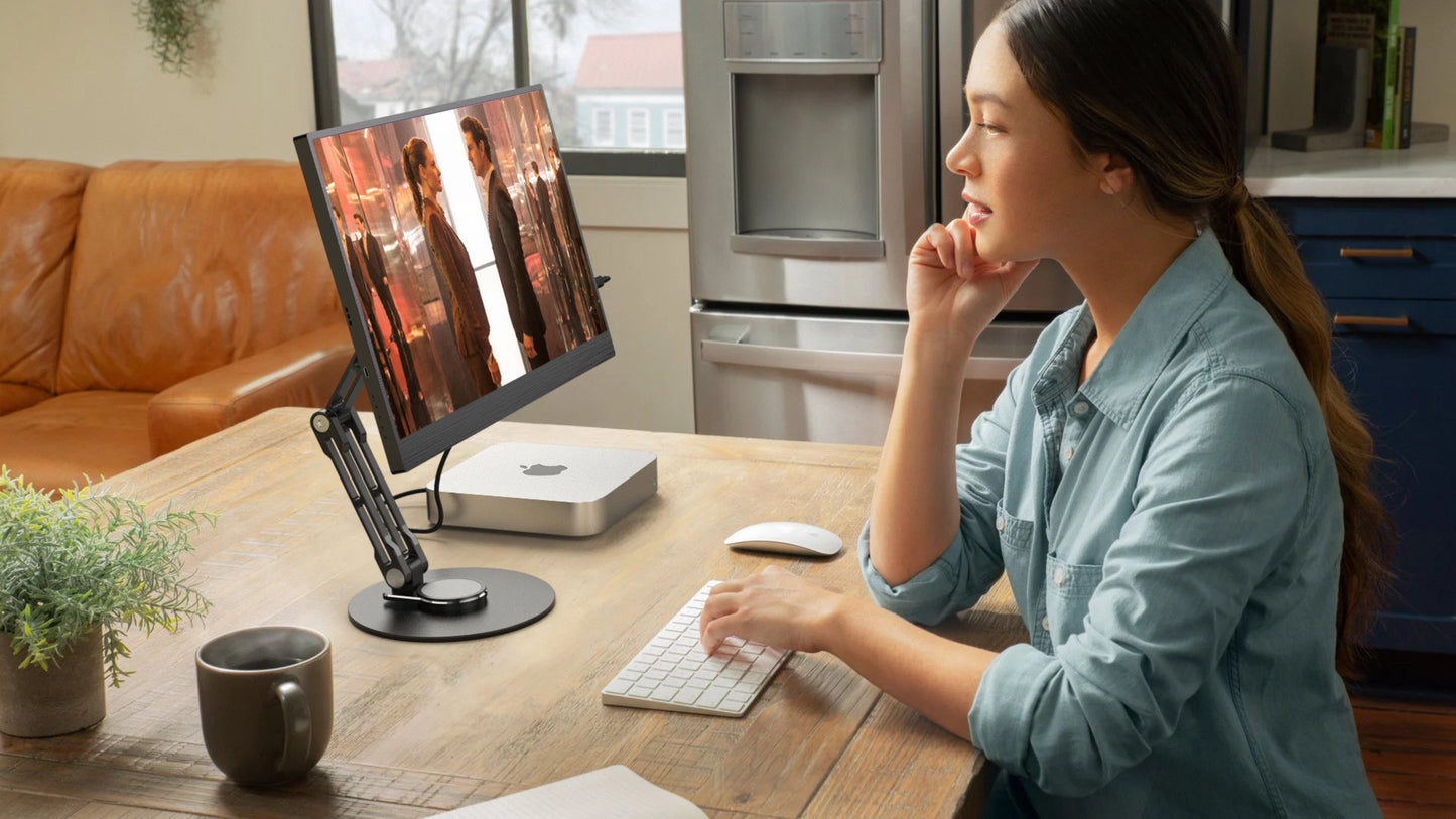 UPERFECT VESA Monitor Desk Mount Single Monitor Stands Freestanding Fits 12'' to 22'' Computer Screen with Height Adjustable
