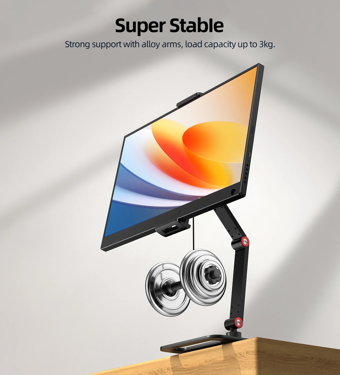 UPERFECT Portable Monitor Desk Holder Metal Stand 18 Inch Universal Expandable Display Base VESA Mount External Vertical Screen