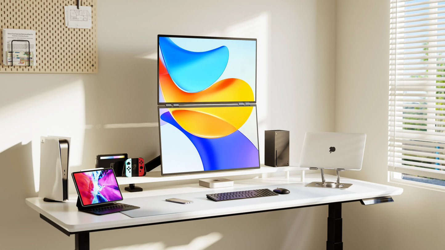 UPERFECT Delta 23.8" 100Hz Dual Portable Monitor 1080P Stacked Displays USB-C HDMI Triple Laptop Screen Extender for Laptop PC