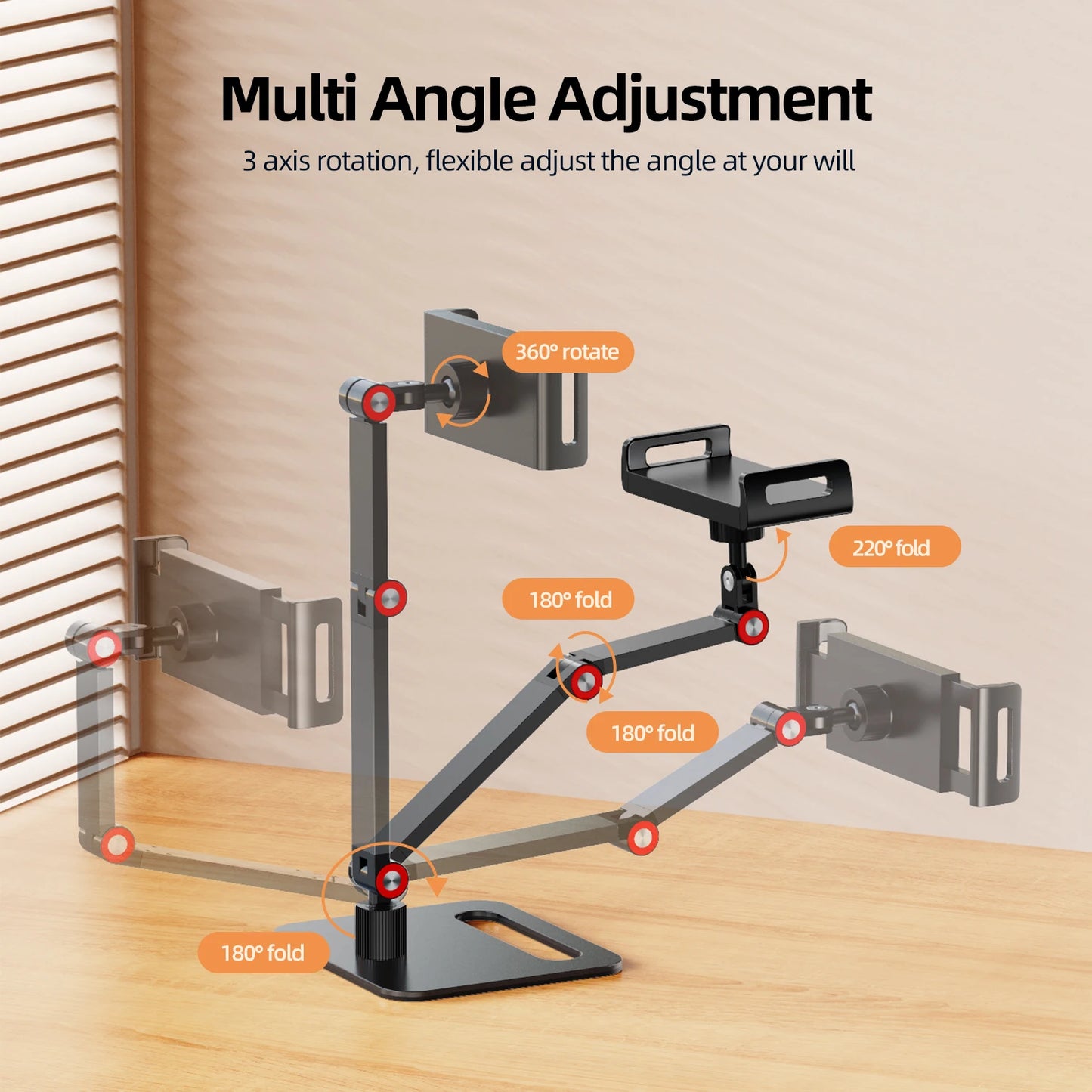 UPERFECT Portable Monitor Desk Holder Metal Stand 18 Inch Universal Expandable Display Base VESA Mount External Vertical Screen