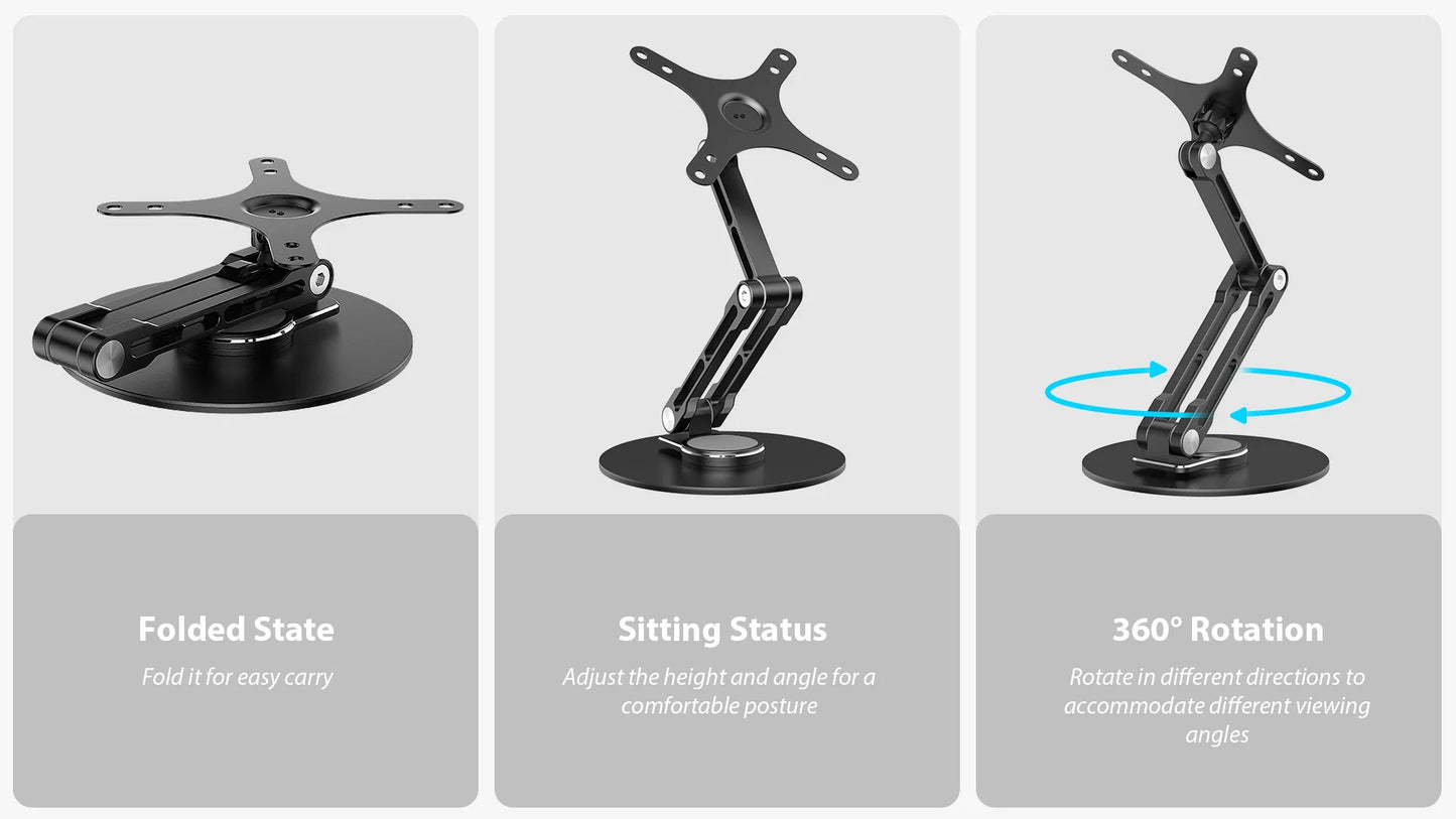 UPERFECT Single Monitor VESA Stand Fits Max 18.5 inch Computer Screen Free Standing Desk Stands Hold up to 5kg Monitor Mount
