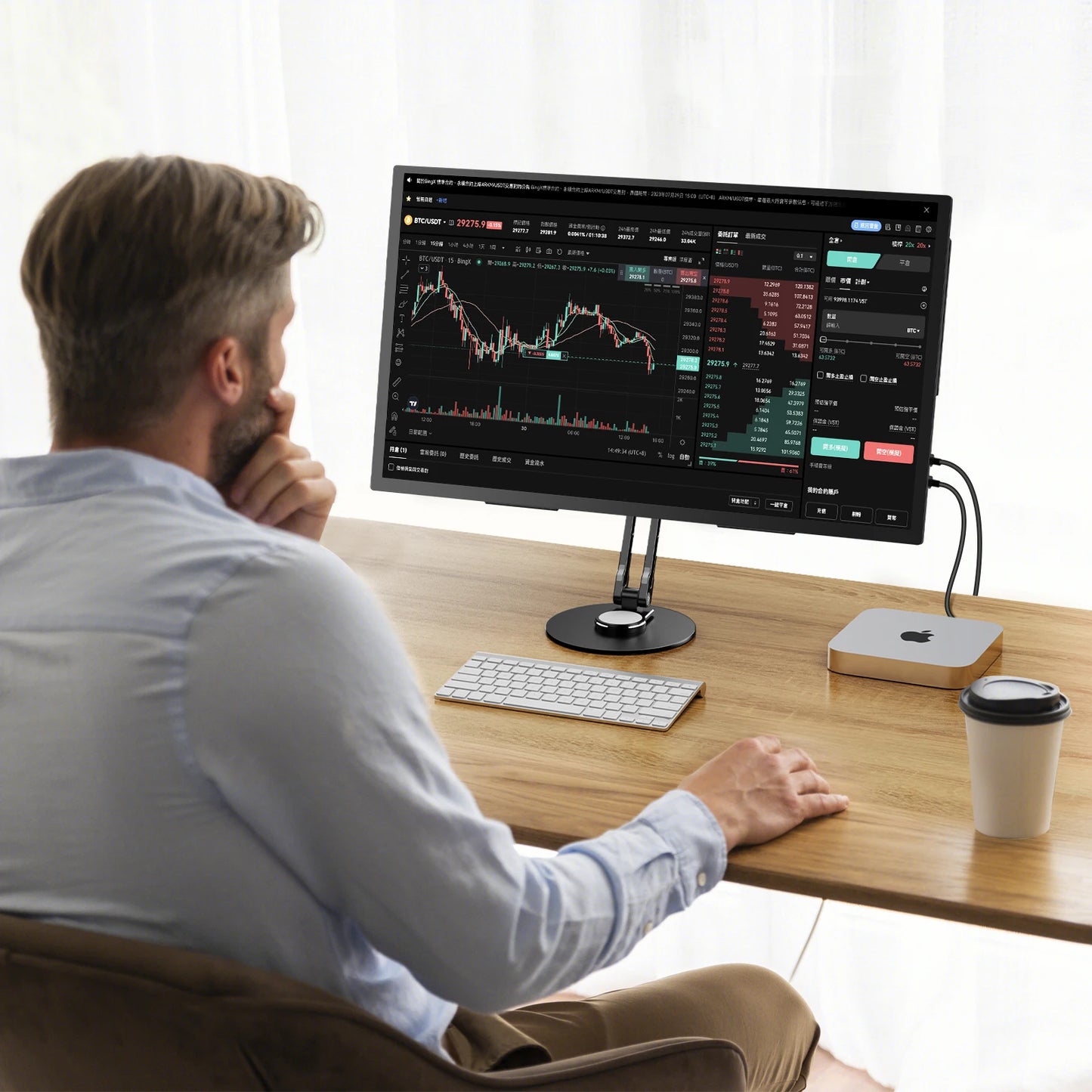 UPERFECT VESA Monitor Desk Mount Single Monitor Stands Freestanding Fits 12'' to 22'' Computer Screen with Height Adjustable
