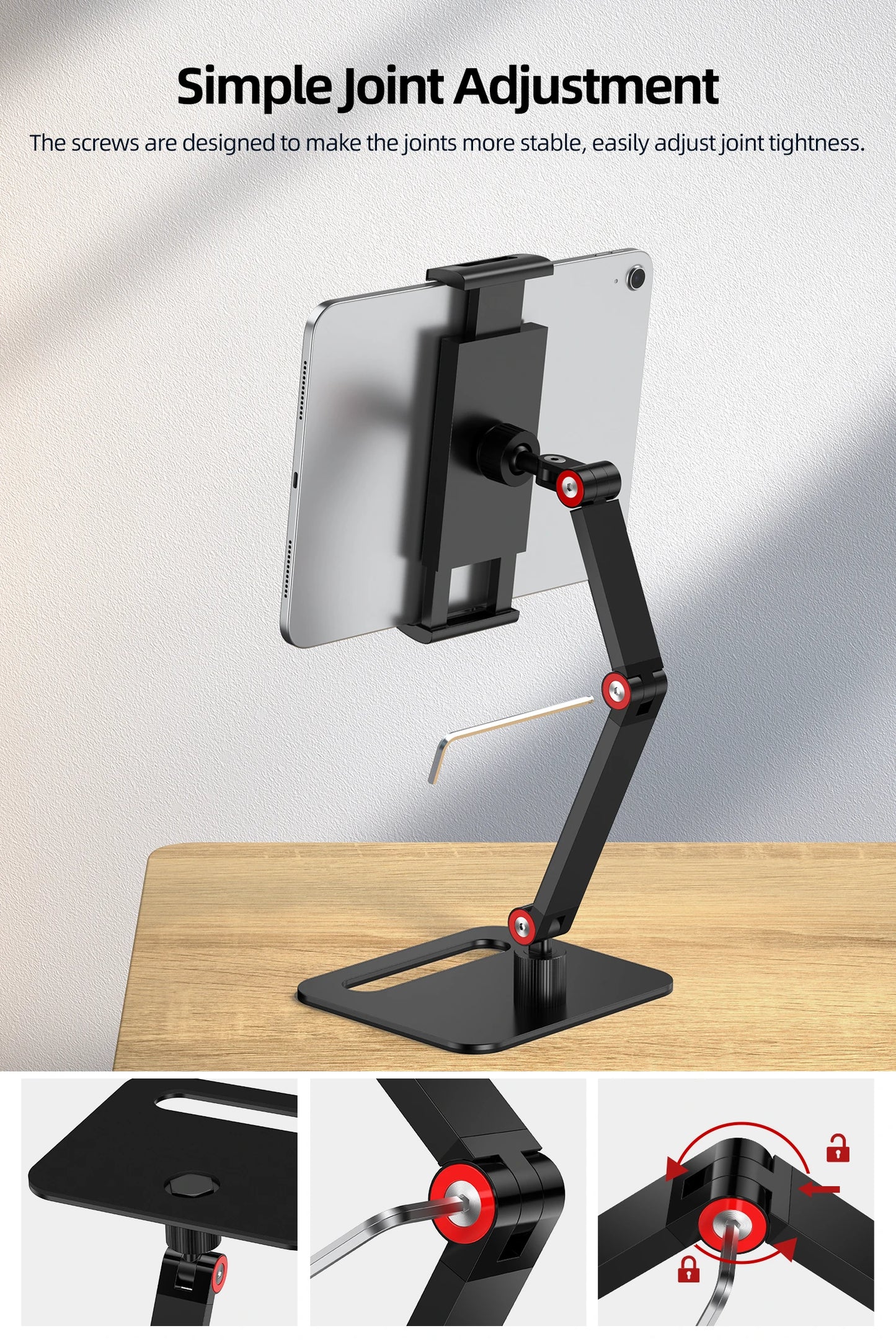UPERFECT Portable Monitor Desk Holder Metal Stand 18 Inch Universal Expandable Display Base VESA Mount External Vertical Screen