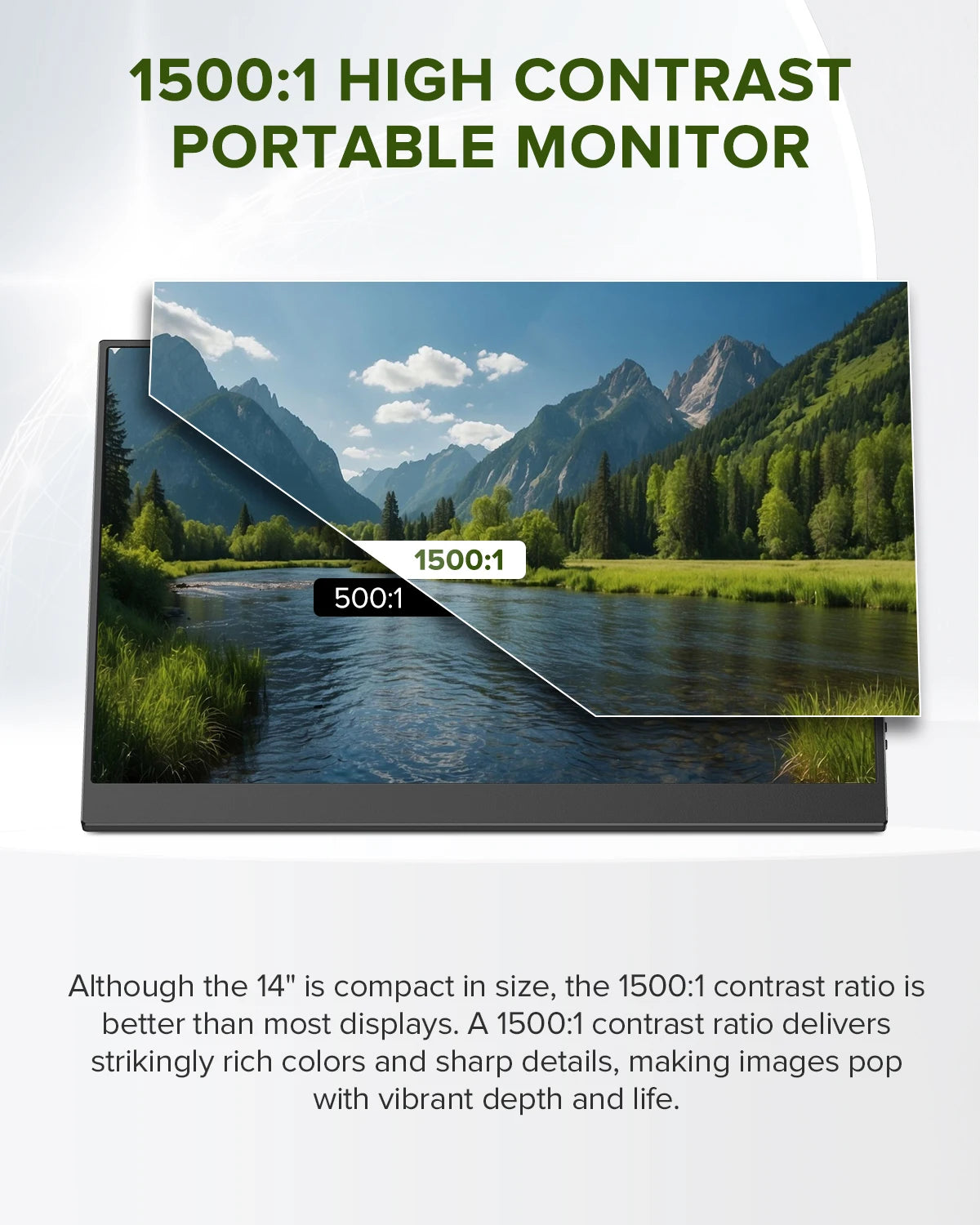 UPERFECT 14 inch 3:2 QHD IPS Portable Monitor 2K 1440P FreeSync Gaming Display with Dual USB C HDMI for Laptop PC Game Console