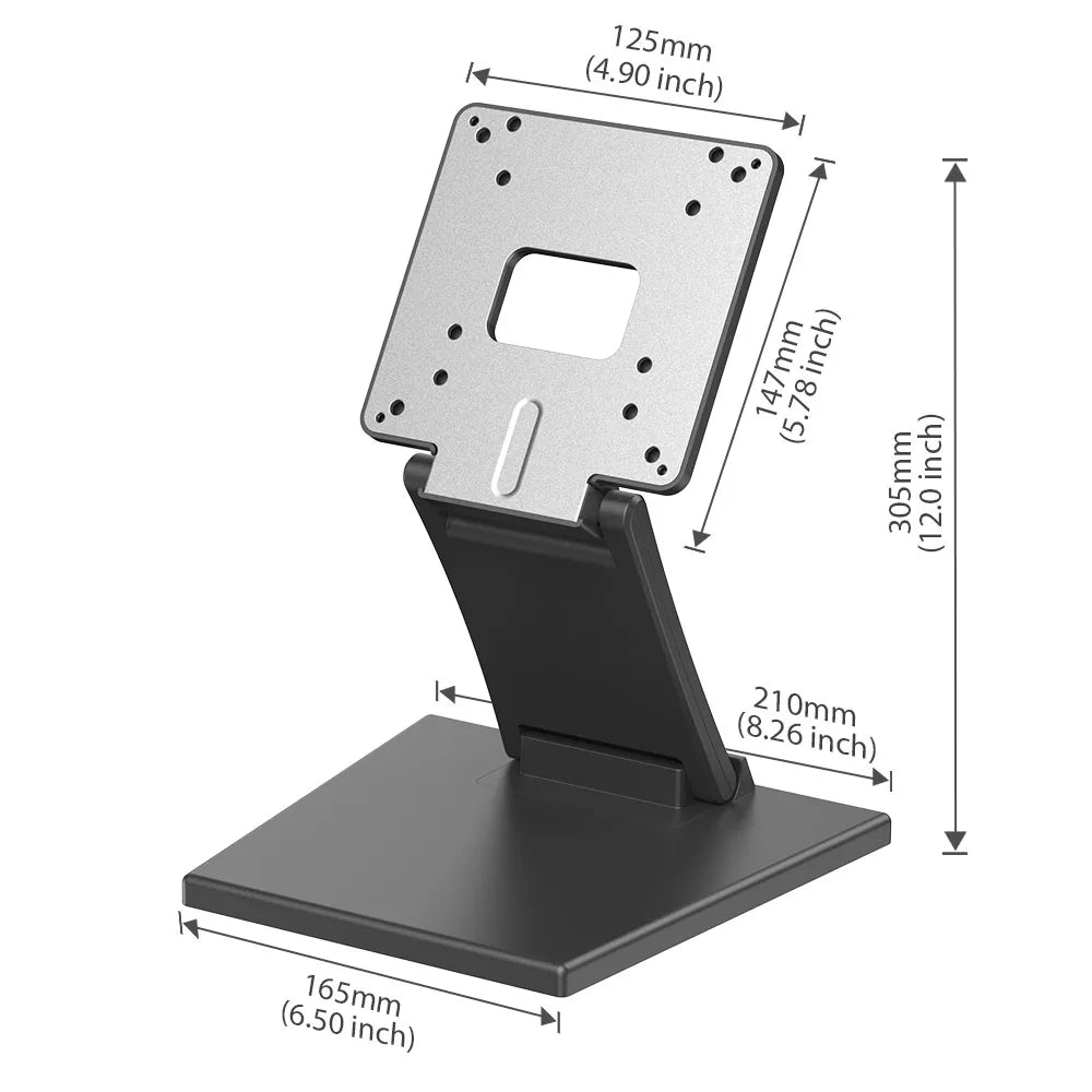 UPERFECT Portable Monitor Stand Holds up to 1.2kg Metal Folding VESA Mount for 15"-22" Displays fits VESA Hole 75x75mm&100x100mm