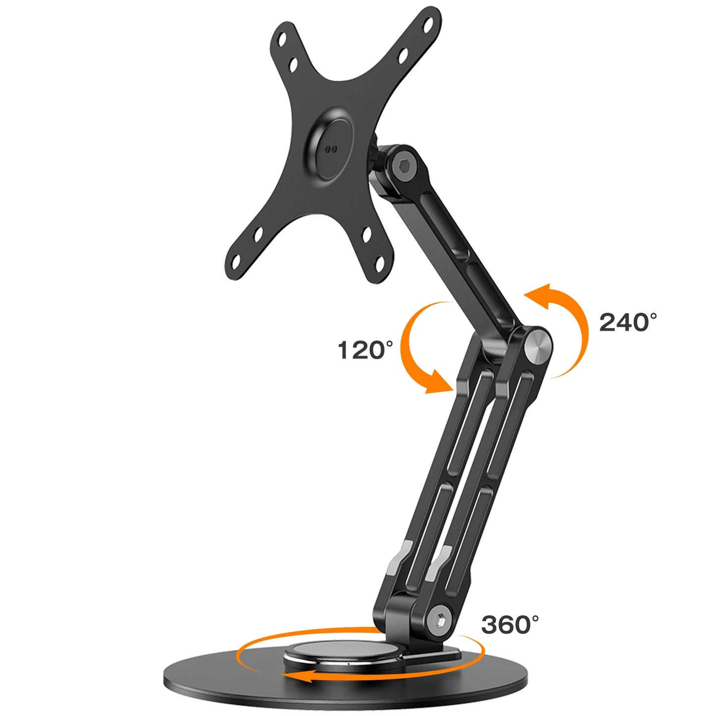UPERFECT VESA Monitor Desk Mount Single Monitor Stands Freestanding Fits 12'' to 22'' Computer Screen with Height Adjustable