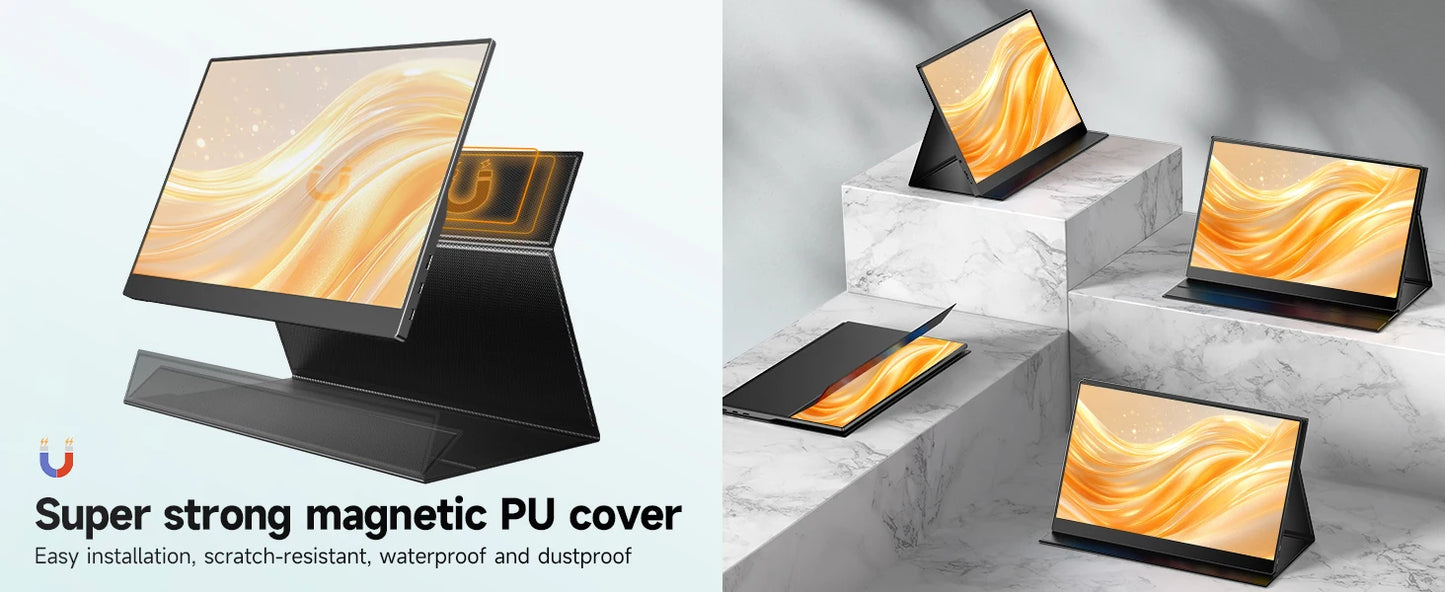 UPERFECT 15.6" Touch Screen Portable Monitor FHD 1080P IOPS Speakers with HDMI USB-C Eye-Care Travel External Monitor for Laptop