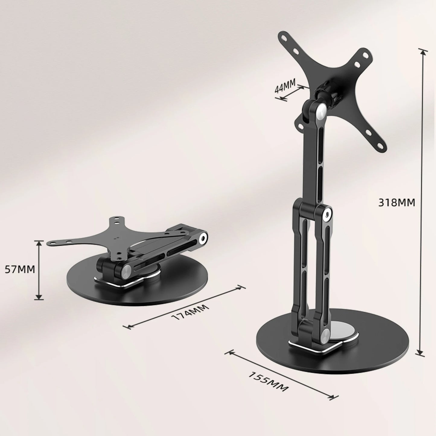 UPERFECT VESA Monitor Desk Mount Single Monitor Stands Freestanding Fits 12'' to 22'' Computer Screen with Height Adjustable