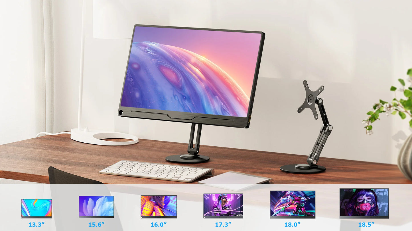 UPERFECT Single Monitor VESA Stand Fits Max 18.5 inch Computer Screen Free Standing Desk Stands Hold up to 5kg Monitor Mount