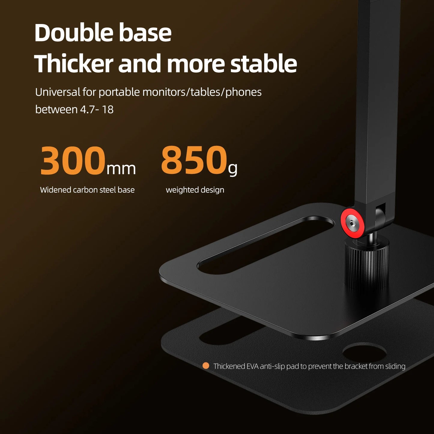 UPERFECT Portable Monitor Desk Holder Metal Stand 18 Inch Universal Expandable Display Base VESA Mount External Vertical Screen