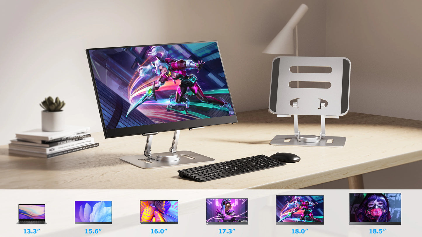 UPERFECT Adjustable Computer Stand with 360 Rotating Base Folding Laptop Riser for Desk Notebook MacBook Monitor up to 19inch