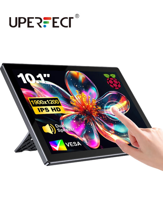 UPERFECT 10.1 inch Raspberry Pi HDMI Type-C Touch Screen Portable Monitor 1920*1200 LCD Display for Raspberry Pi 4 4B 3B+ A+
